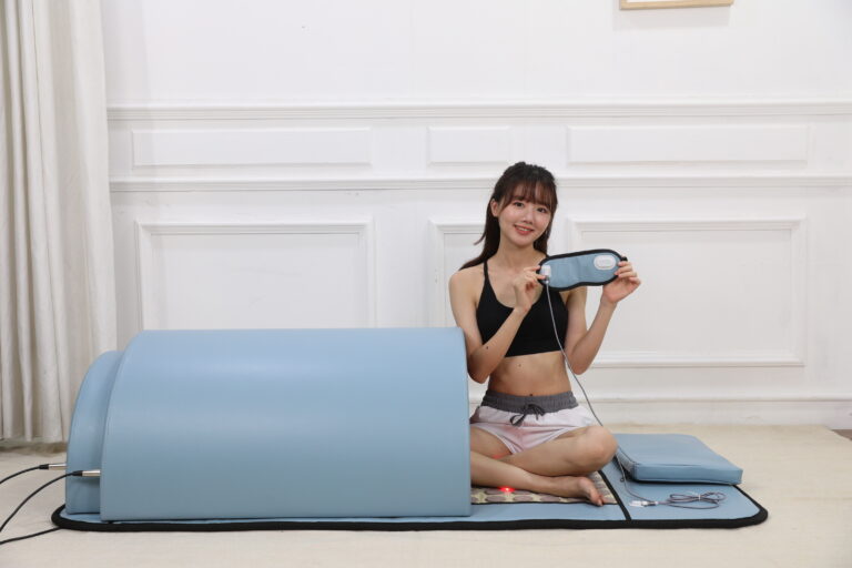 Whole bian stones infrared sauna dome with red photon lights