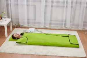 Nylon 3 zone sauna blanket with jade & tourmaline