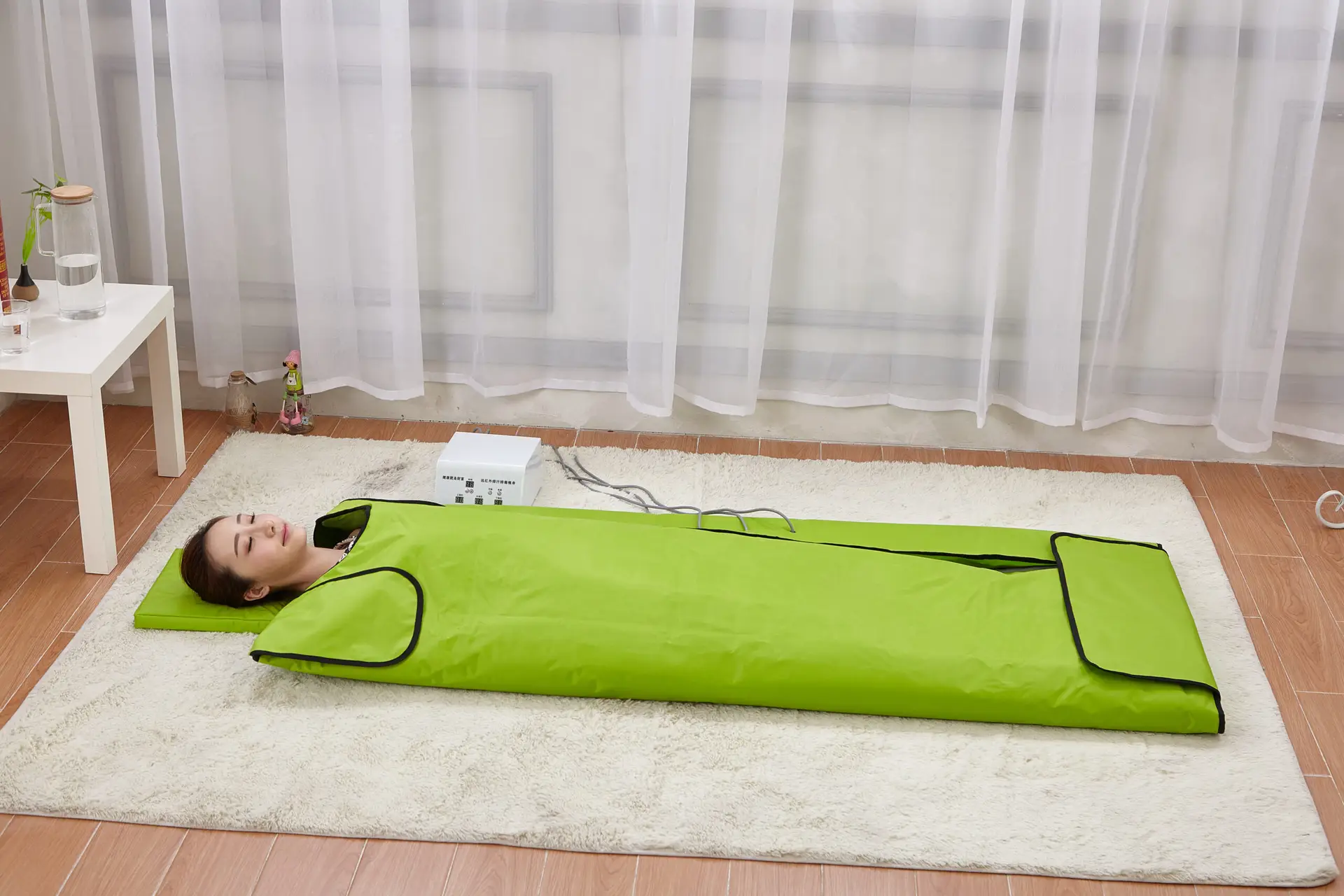 Nylon 3 zone sauna blanket with jade & tourmaline