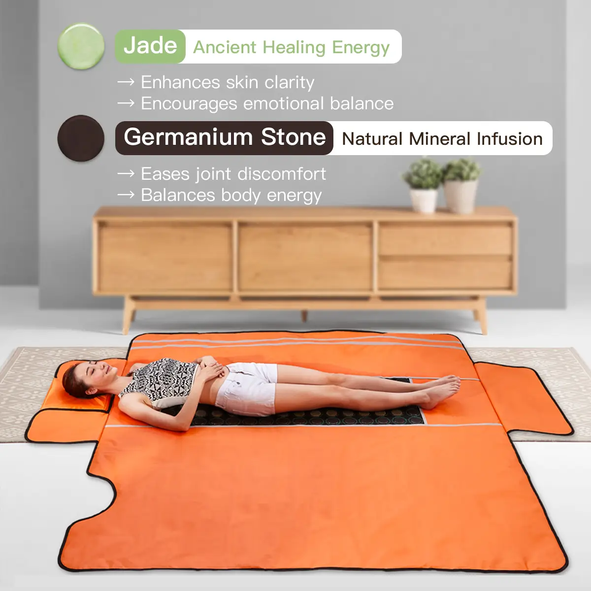 Nylon 3 zone sauna blanket with jade & tourmaline image 2