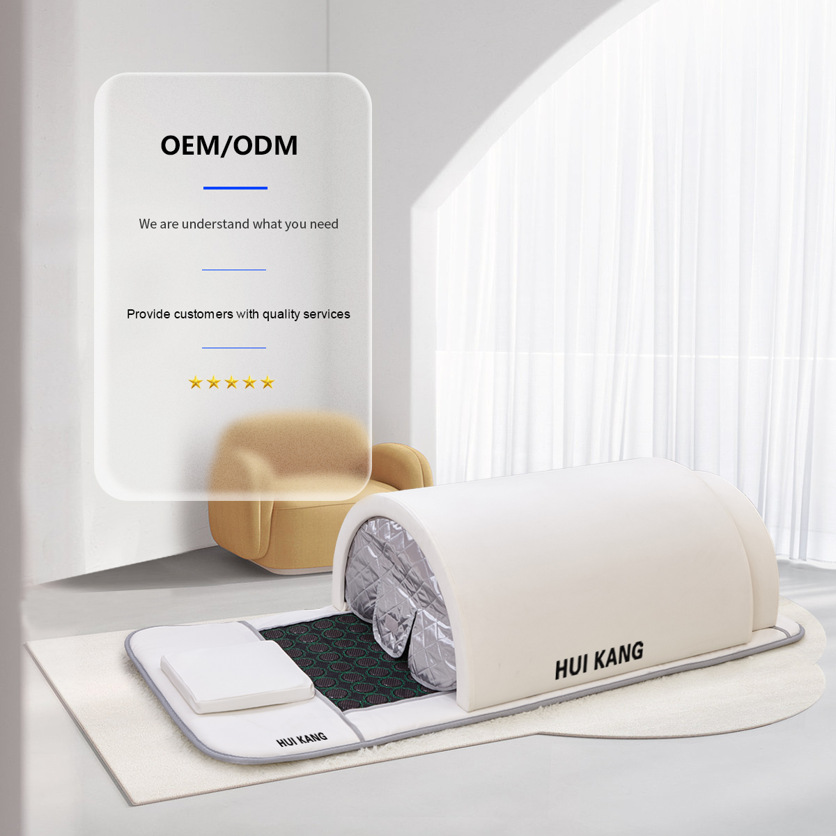 3 zone germanium stone sauna dome with jade stone heating mat image 2