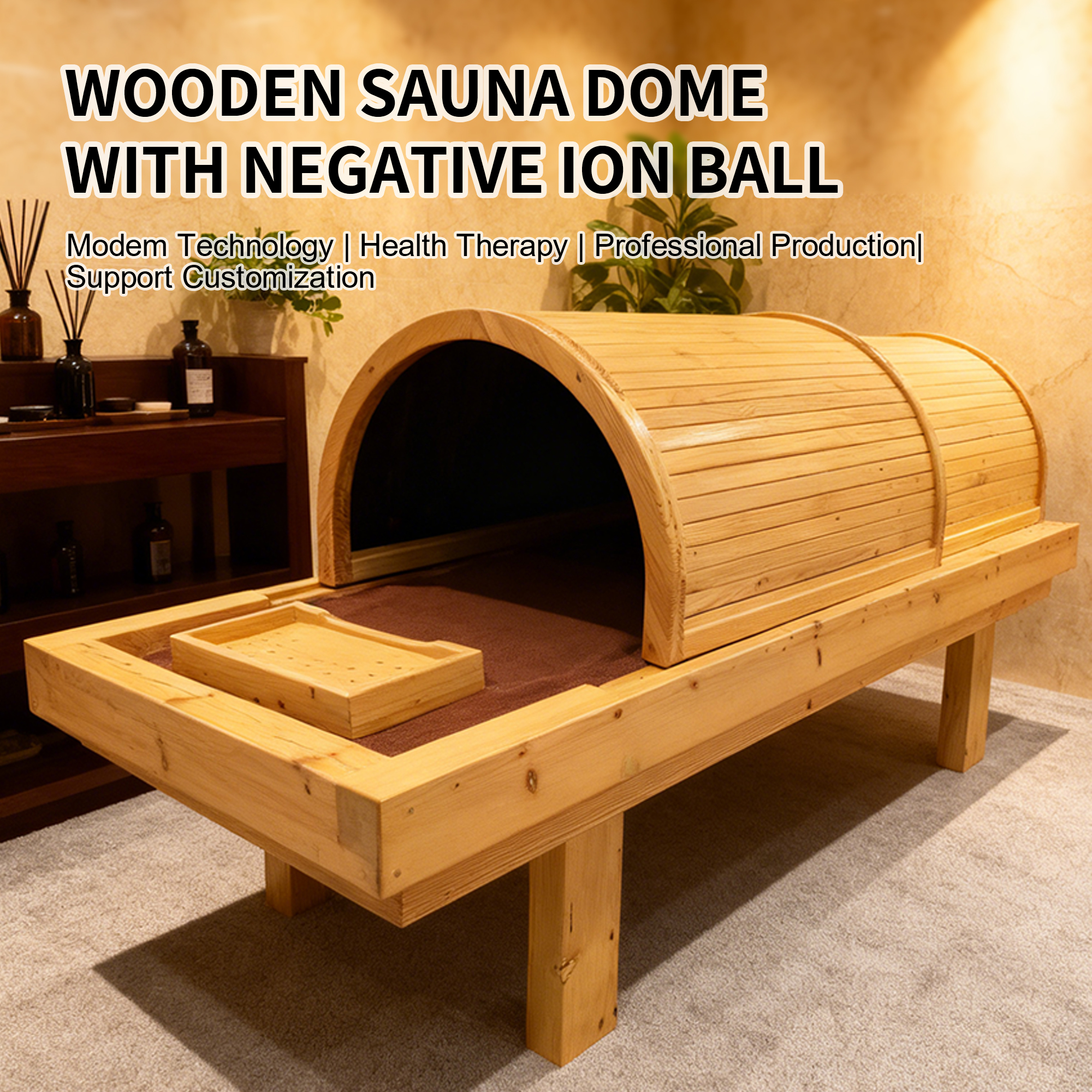 Wooden Infrared sauna dome with negative ions image 2